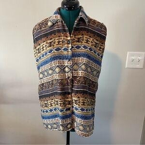 80s gorpcore silk geometric tank M